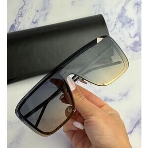 NEW Saint Laurent SL364 Silver Blue Ace Flat Top Sunglasses